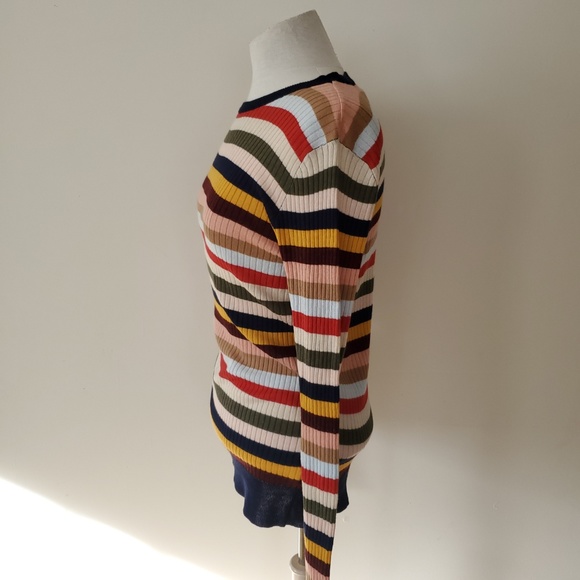 English Factory Shirt Top Pullover Red Blue White - Picture 4 of 7